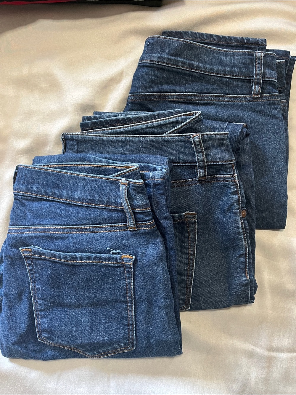 LOFT Women's Skinny Jeans in Dark & Mid Blue Washes
